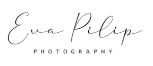 „Logo fotografky Eva Pilip – jemný elegantný dizajn pre rodinné, portrétne a biznis fotenie v Košiciach“